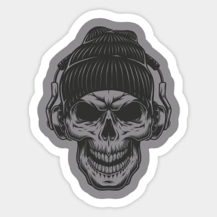 hipster beanie skull Sticker